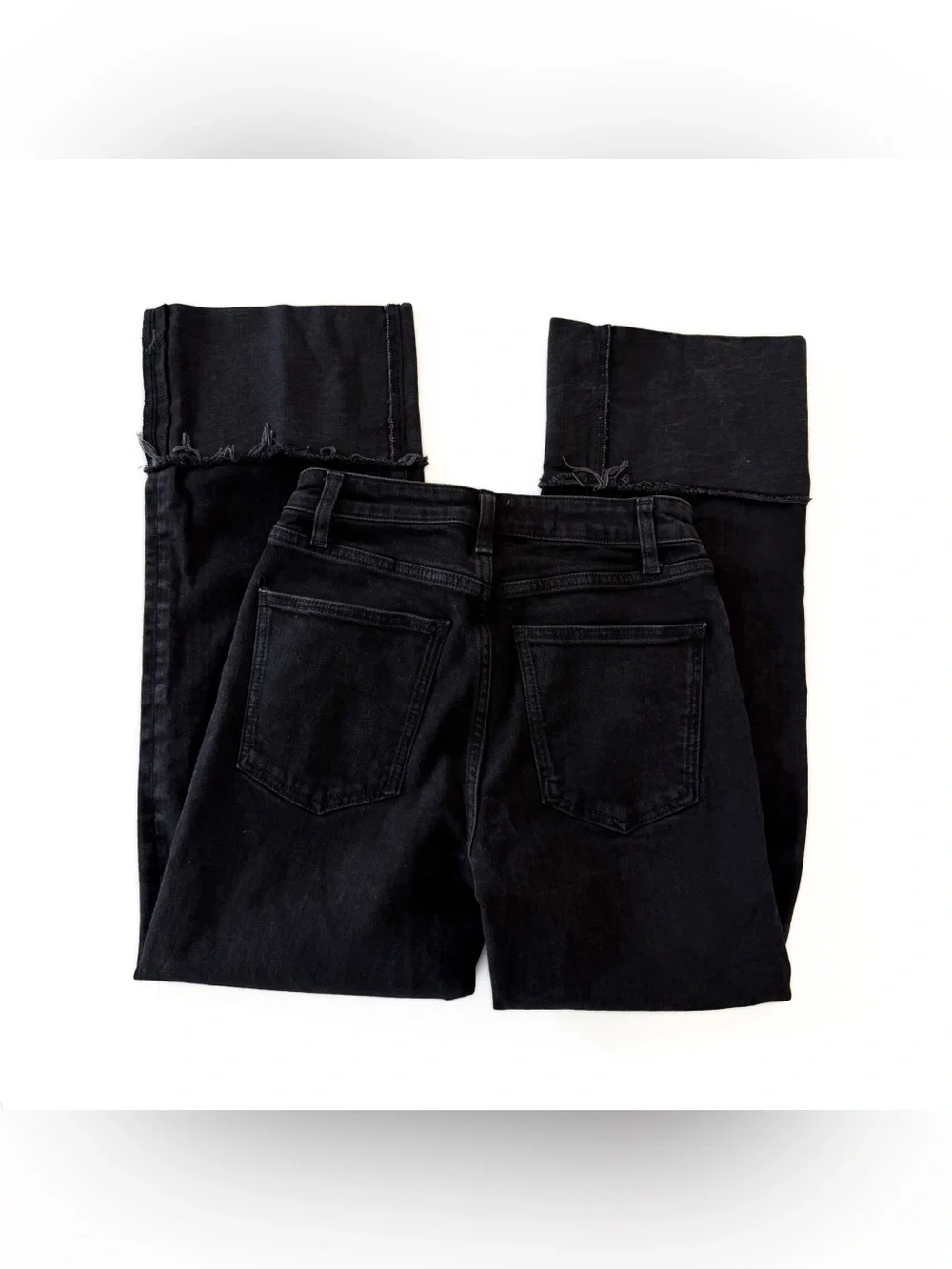Anthropologie Pilcro Jeans Womens 26 Scotty Black High Rise Straight Cuff Hem